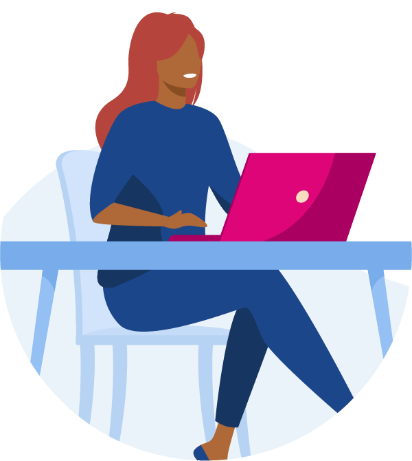 woman with a laptop on a desk